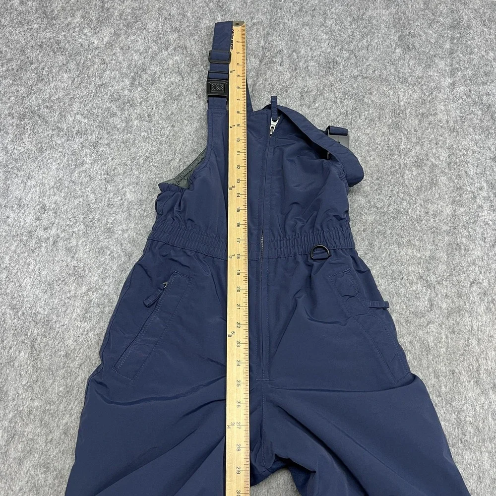 Lands End Squall Snow Bib Pants Kids 12S Blue Insulated Ski Grow A Long Outdoor